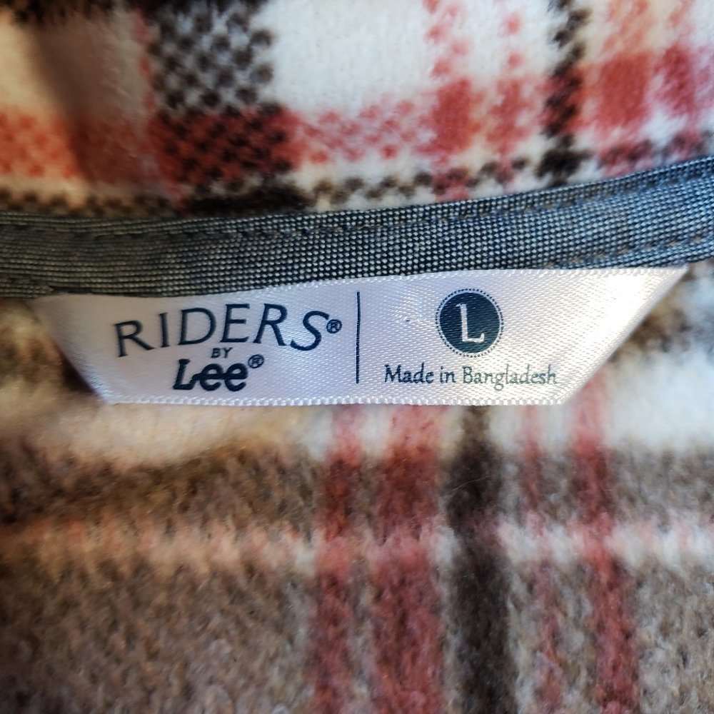 Riders by Lee Light-weight Plaid Fleece Vest Size Large - Picture 7 of 8